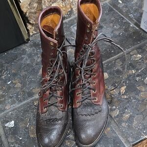 Men's Justin Packer Leather Lace-Up Boots - Brown